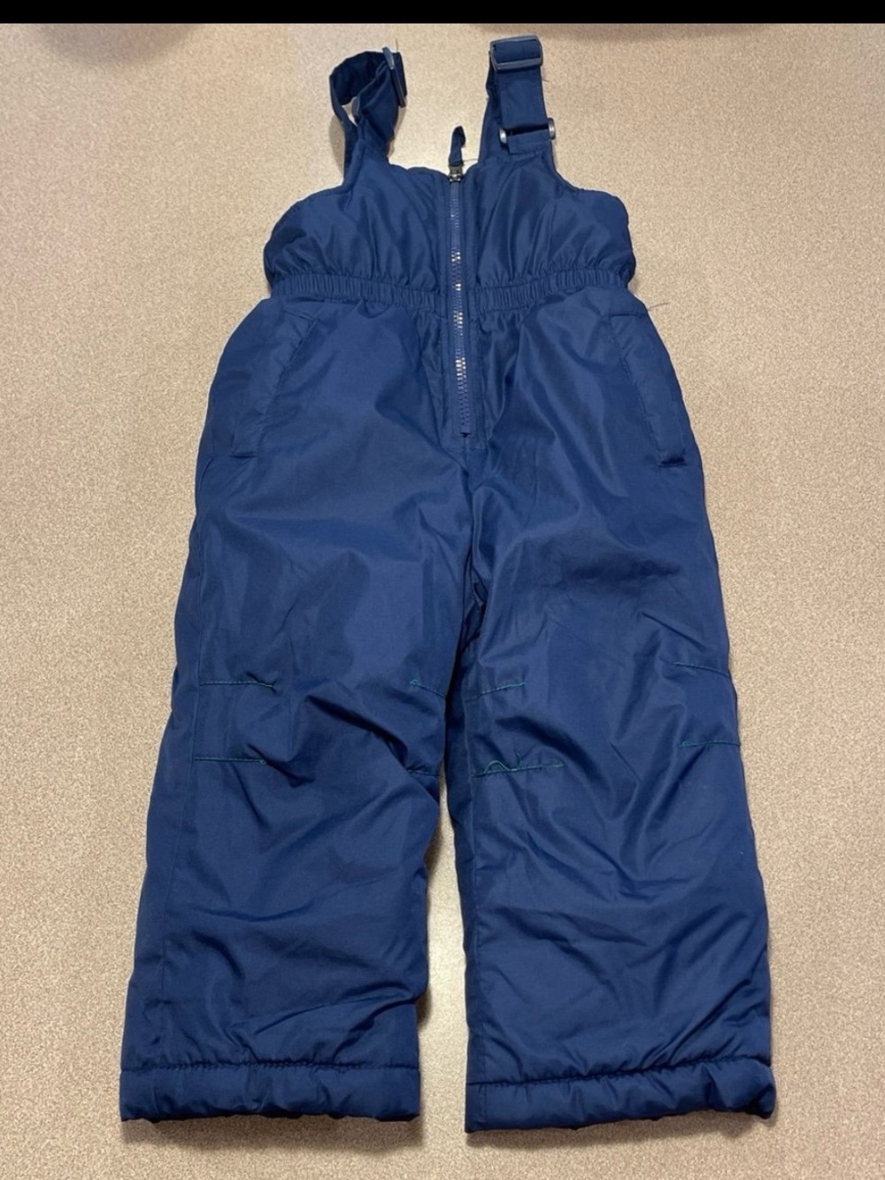 Kids Navy Blue Insulated Snow Pants with Adjustable Straps
